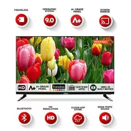 AKAI 80 cm 32 Inches HD Ready Smart LED TV AKLT32S FL1Y9M Black with Frameless Design 0 1