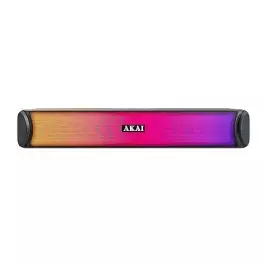 AKAI SB 20 20W Bluetooth Stereo Soundbar with Multicolour LED Lights Supporting BT V50 USB SD Card AUX FM Call Function and with 2000mAh Inbuilt BatteryBlack 0