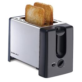 Bajaj ATX 3 750 Watt Pop up Toaster 2 Slice Automatic Pop up Toaster Dust Cover Slide Out Crumb Tray 6 Level Browning Controls 2 Year Warranty by Bajaj BlackSilver Electric Toaster 0