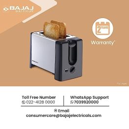 Bajaj ATX 3 750 Watt Pop up Toaster 2 Slice Automatic Pop up Toaster Dust Cover Slide Out Crumb Tray 6 Level Browning Controls 2 Year Warranty by Bajaj BlackSilver Electric Toaster 0 4