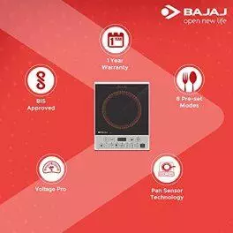 Bajaj Majesty ICX Pearl 1900W Induction Cooktop with Pan sensor and Voltage Pro Technology Black 0 3