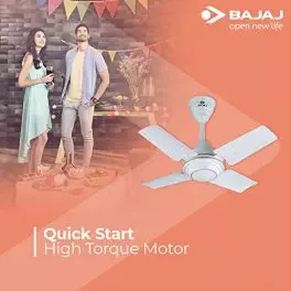 Bajaj Maxima 600 mm Ceiling Fans for Home BEE StarRated Energy EfficientRust Free Coating for Long Life High Air Delivery 2 Yr Warranty by BajajWhite Ceiling Fan 0 1