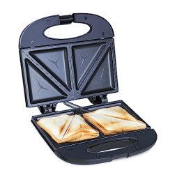 Bajaj SWX 3 Deluxe 800W 2 Slice Sandwich Toaster with Toast Plates Non Stick Coated Plates Upright Compact Storage Buckle Clip Handle 2 Yr Warranty by Bajaj Black Sandwich Maker 0