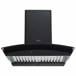 Elica 60 cm 1425 m3hr Autoclean Kitchen Chimney with Brushless DC Motor WDAT HAC 60 MS BLDC NERO 2 Baffle Filters Touch Motion Sensor Control Black 0