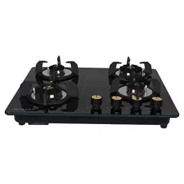 Faber HobHobtop 4 Brass Burner Auto Electric Ignition Glass and Mild Steel Top Maxus HT604 CRS BR CI AI Black 0