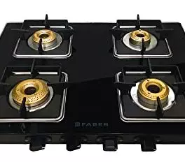 Faber Slim Gas stove 4 burner glass cooktop Hob Cooktop Remo 4BB BK Black Manual Ignition 0