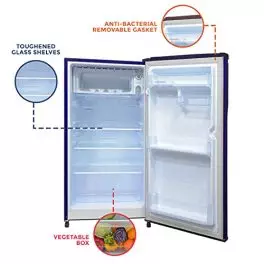 GEM 100 L 1 Star Direct Cool Single Door Refrigerator GRDN 120DGWC Dark Grey 0 1