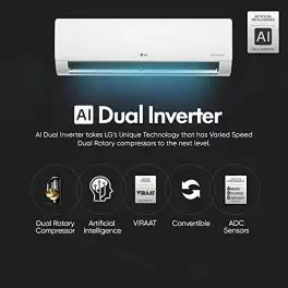 LG 1 Ton 4 Star AI DUAL Inverter Split AC Copper AI Convertible 6 in 1 Cooling HD Filter with Anti Virus Protection 2023 Model RS Q13JNYE White 0 2