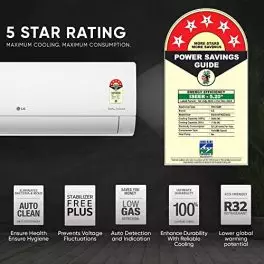LG 1 Ton 5 Star Ai Dual Inverter Split Ac Copper Super Convertible 6 In 1 Cooling Hd Filter With Anti Virus Protection 2023 Model Rs Q14Ynze White 0 0