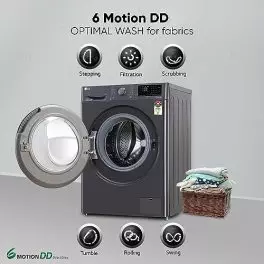 LG 7 Kg 5 Star AI Direct Drive Fully Automatic Front Loading Washing Machine FHV1207Z2M Middle Black Steam for Hygiene Wash 0 4