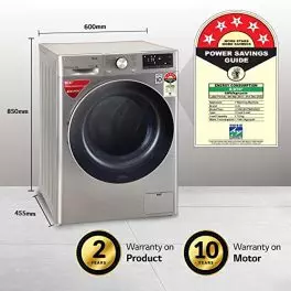 LG 7 Kg 5 Star Inverter Wi Fi Fully Automatic Front Load Washing Machine with Inbuilt Heater FHV1207ZWP Platinum Silver AI DD Technology Steam for Hygiene 0 3