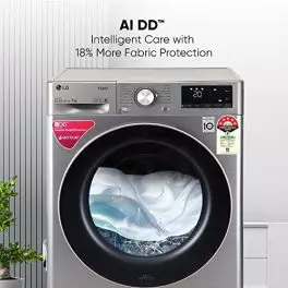 LG 7 Kg 5 Star Inverter Wi Fi Fully Automatic Front Load Washing Machine with Inbuilt Heater FHV1207ZWP Platinum Silver AI DD Technology Steam for Hygiene 0 4
