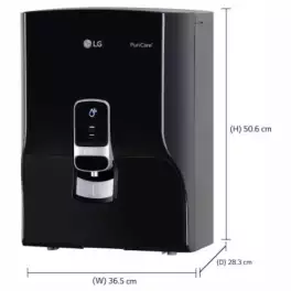 LG 8L RO Water Purifier with Stainless Steel Tank Black Color (WW140NP) Dynamic Distributors Bhosari