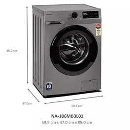 Panasonic 6 kg 5 Star Fully Automatic Front Loading Washing Machine NA 106MB3L01 Grey 0 2