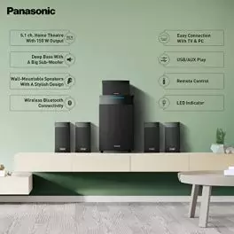 Panasonic SC HT550GW K 150 W Bluetooth Home Theatre Black 51 Channel 0 1