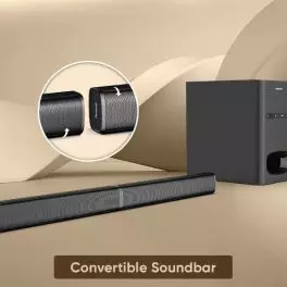 Panasonic Sc Ht260Gw K 80 W 21 Ch USB Auxiliary Multimedia Speaker System with Convertible Soundbar and Multi Connectivity Option Black 0 1