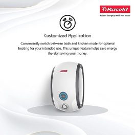 Racold Altroi DN 6L 3KW Vertical 5 Star Instant Water Heater Geyser White with Free Standard Installation Pipes Smart LED Ring Free Electric Plug Kitchen Bath Mode Faster Heating 0 4