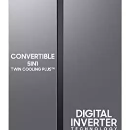 Samsung 653L WI FI Enabled SmartThings Side By Side Inverter Refrigerator RS76CG8113SLHL EZ Clean Steel 0