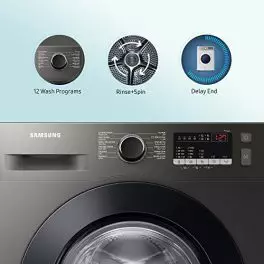Samsung 7 Kg 5 Star Inverter Fully Automatic Front Load Washing Machine WW70T4020CX1TL Inox In Built Heater 0 2