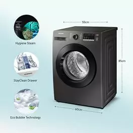Samsung 7 Kg 5 Star Inverter Fully Automatic Front Load Washing Machine WW70T4020CX1TL Inox In Built Heater 0 3