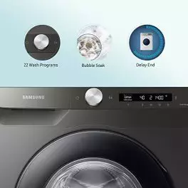 Samsung 8 Kg 5 Star Wi Fi Enabled Inverter Fully Automatic Front Load Washing Machine WW80T504DAN1TL Inox AI Control In Built Heater 0 2