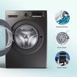 Samsung 9 kg 5 Star Digital Inverter Motor Fully Automatic Front Load Washing Machine WW90T4040CX1TL Hygiene Steam Inox 0 1