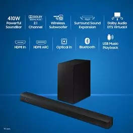 Samsung Soundbar HW B550XL 21 Channel Wireless Subwoofer Dolby 2ch DTS Virtual X Experience Sound AI Adaptive Sound Lite Energy Star Black 0 0