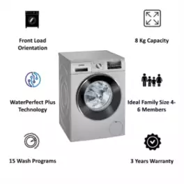 Siemnes iQ500 washing machine, Front load 8 kg 1400 rpm (WM14J46SIN) Dynamic Distributors Pune