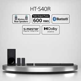 Sony HT S40R Real 51ch Dolby Audio Soundbar for TV with Subwoofer Wireless Rear Speakers 51ch Home Theatre System 600W Bluetooth USB Connectivity HDMI Optical Connectivity Sound Mode 0 0