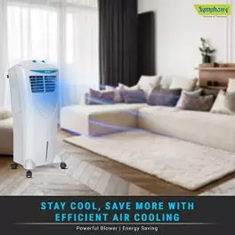 Symphony Hicool 45T Personal Air Cooler For Home with Honeycomb Pad Powerful Blower i Pure Technology and Low Power Consumption 45L White 0 3