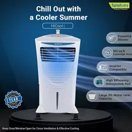 Symphony Hicool i Personal Air Cooler For Home with Remote with Honeycomb Pad Powerful Blower i Pure Technology and Low Power Consumption 31L White 0 0