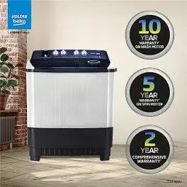 Voltas Beko 14 kg 5 Star Semi Automatic Top Load Washing Machine WTT140AGRT Gray 0 4