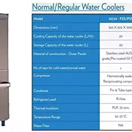 Voltas Normal Cold Water Cooler 2020 FSS Storage Capacity 20 Liter and Cooling Capacity 20 Liter Full Body Steel Made in India 0 0