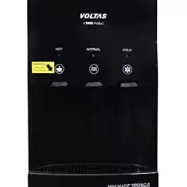 Voltas Spring R Water Dispenser with Three Temperature Tap and Small Refrigerator Black Color 0 2