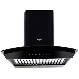 Whirlpool 60 cm 1100 mHR Auto Clean Curved Glass Kitchen Chimney CG 601 HAC HOOD Baffle Filter Touch Control Black 0