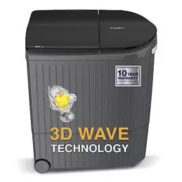 Whirlpool 9 Kg 5 Star Semi Automatic Top Loading Washing Machine HYDROWASH ELITE 90 MIDNIGHT GREY10YR 3D Wave Technology 0