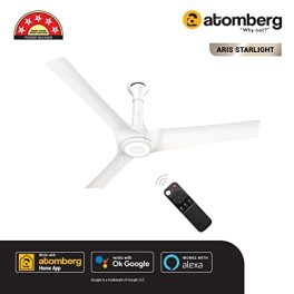atomberg Aris Starlight 1200mm Ceiling Fans with Underlight IoT and Remote Control Smart Fan with Noiseless Operation BLDC Motor 5 Star Rated Ceiling Fan 21 Year Warranty Marble White 0 0