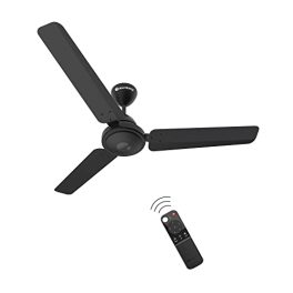 atomberg Efficio 1200mm BLDC Motor 5 Star Rated Classic Ceiling Fans with Remote Control High Air Delivery Fan with LED Indicators Upto 65 Energy Saving 21 Year Warranty Matt Black 0