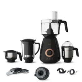 PHILIPS 750W Mixer Grinder with 4 Jars (HL7707/00, Black )
