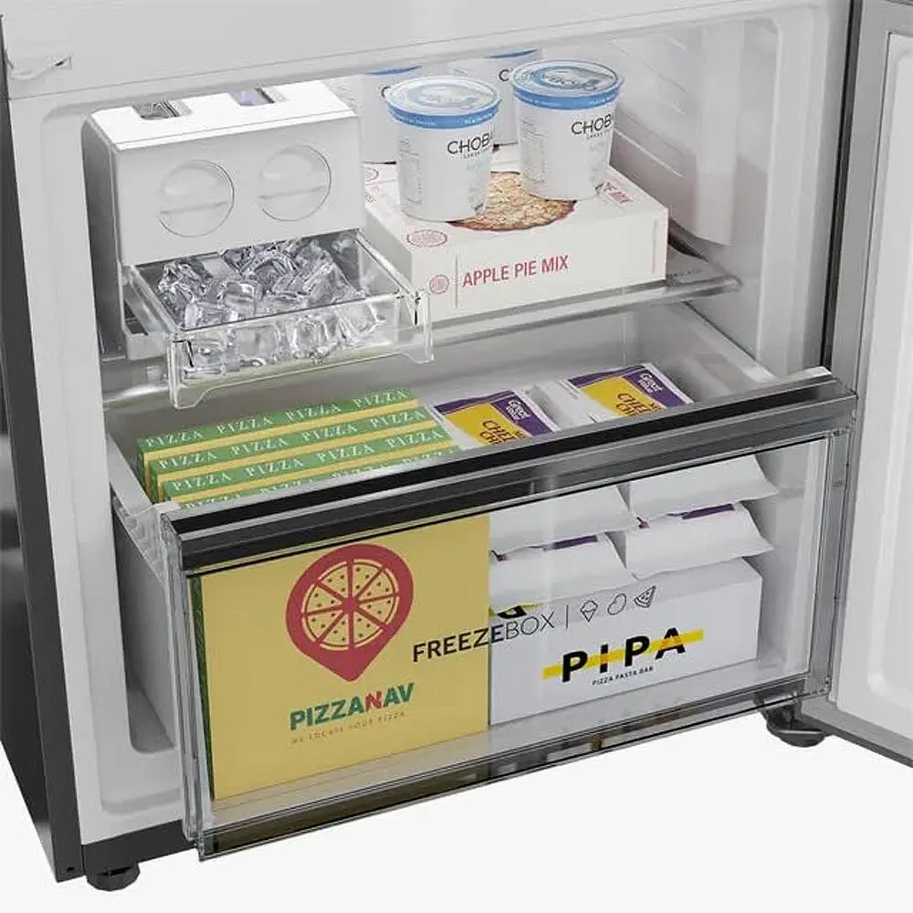 Haier 355 Litre 3 Star Double Door Refrigerator, Mirror Glass (HRB-4053BIS-P)