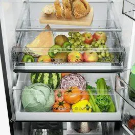 Haier 355 Litre 3 Star Double Door Refrigerator, Mirror Glass (HRB-4053BIS-P)