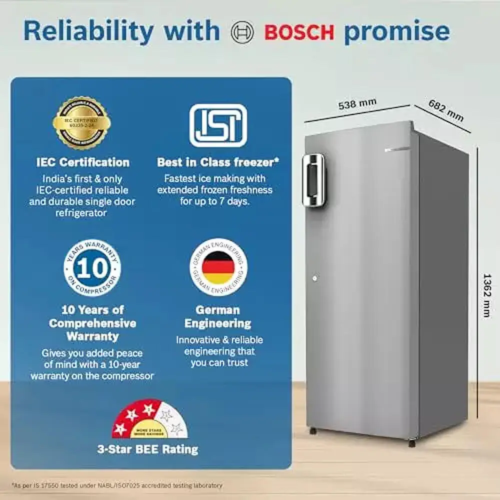 Bosch CST22S24NI, 226 Litre 4 Star Fine Steel