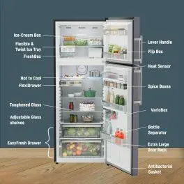 Liebherr TDLBSB3111, 316L 2 Star inverter, Hot to Cool, Frost Free Double Door Refrigerator, 20 Years Warranty on Compressor, Black Gloss