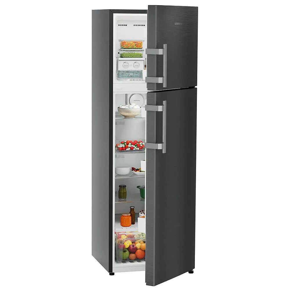 Liebherr TDLBSB3111, 316L 2 Star inverter, Hot to Cool, Frost Free Double Door Refrigerator, 20 Years Warranty on Compressor, Black Gloss