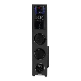 Akai TWS-503Max, 50 Watt Tower Speaker with Deep Bass Subwoofer, Remote and Karoke Compatible, Black
