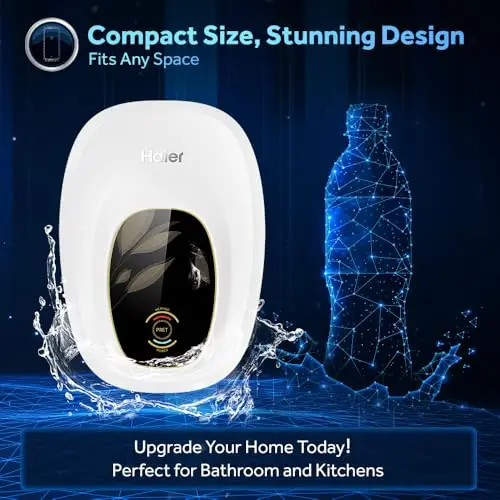 Haier EI3V-Pret, 3 Litre Instant Water Heater with 5 Star Rating, Shock Proof, 8 Bar Rated Pressure and IPX4 Water Resistance, Ivory