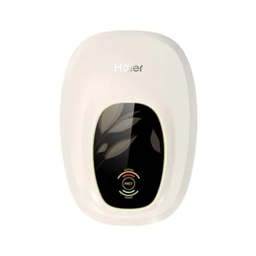 Haier EI3V-Pret, 3 Litre Instant Water Heater with 5 Star Rating, Shock Proof, 8 Bar Rated Pressure and IPX4 Water Resistance, Ivory