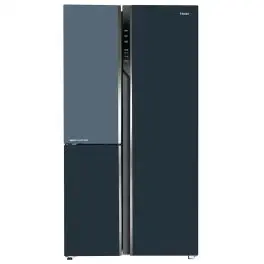 Haier HRT-683GOG, 598 Litre 3 Star 3 Door Side by Side Inverter Refrigerator with Digital Control Panel, 83% Convertible Fridge, Grey Onyx Glass