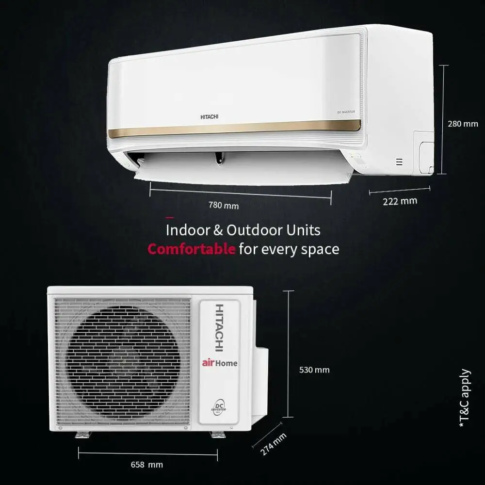 Hitachi RASG322PCAISF, 1.8 Ton 3 Star Inverter Split AC with Xpandable Plus, 100% Copper and Dust Filter, Dual Gold